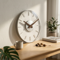Minimalist Wall C-Clock Wooden Hands Home Decor Linear Markers