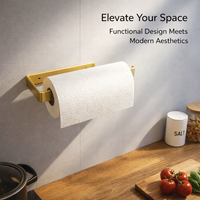 No Drill Gold Towel Rack for Kitchen Paper Towel Holder, Sets Accessories Organizer, Bedroom Accessories for Homeowners