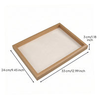 Jewelry Display Tray Slim Wooden Jewelry Tray Flat Soft for Dresser, Countertop