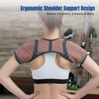 Copper Fiber Double Shoulder Support Brace, Thermal, Neck Relief, Unisex