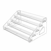 Transparent Clear Staircase Display Shelf Large Capacity Tiered Figurine Display Rack Multi Use Slanted Acrylic Organizer Easy to View for Desk
