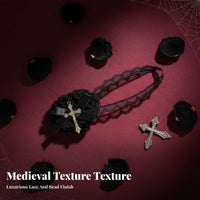 Dark Romantic Lace ocular ocularpatch Soft and Breathable lace-like Cross ocularpatch Retro Look