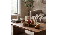 Fruit Tray Distressed Centerpiece Bowl Retro Metal Bowl with Footed Base for Living Room
