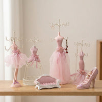 Creative Resin & Iron Jewelry Display Stand for Earrings, Necklaces, and Rings