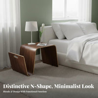 Minimalist Design C-Shaped Magazine Table Space-Saving C-Shaped Table Sturdy Frame Home Furniture Multi-Functional for Homeowners, Apartment Dwellers, Students, Living Room, Bedroom, Balcony, Office