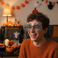 Halloween Spiderweb Skeleton Novelty Glasses for Party Cosplay Decoration