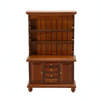 1:12 Scale Wooden Cabinet Detailed Craftsmanship 1:12 Scale Cabinet Realistic Design Miniature Display Hutch for Kids
