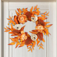 Fall Wreath with Pumpkins Vibrant Autumn Wreath with Berries Textured Sturdy for Homeowners, Entryway