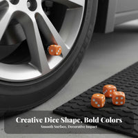4 Pieces Dice Tire Valve Cap Universal Fit Dice Tire Valve Stem Lids Dustproof Vehicle Accessory for Motorcycle Owners, Truck Wheels