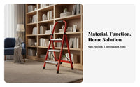 Foldable Folding Step Ladder Lightweight Aluminum Household Ladder Space Saving Portable Step Stool Stable Triangular Structure for Homeowners, DIY Enthusiasts, Seniors, Indoor, Kitchen, Office, Living Room