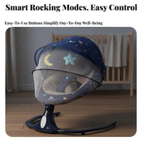 Electric Baby Swing Automatic Rocking Electric Side-Swaying Baby Seat Swing Cleanable Cover Infant Cradle for Newborns, Infants, Rest Time, Bedroom