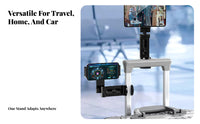 Rotating Black Clamp-on Phone Stand Adjustable Phone Holder for Travel