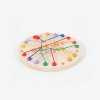 Wooden Rope Puzzle Board Game Brain-Teasing Wooden Rope Puzzle Untangling Game Reasoning Elastic for Children, Home, Classroom