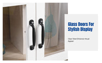 Hardwood Display Cabinet, Glass Door Storage, Modern Minimalist Wall-Mounted Shelving for Living Room