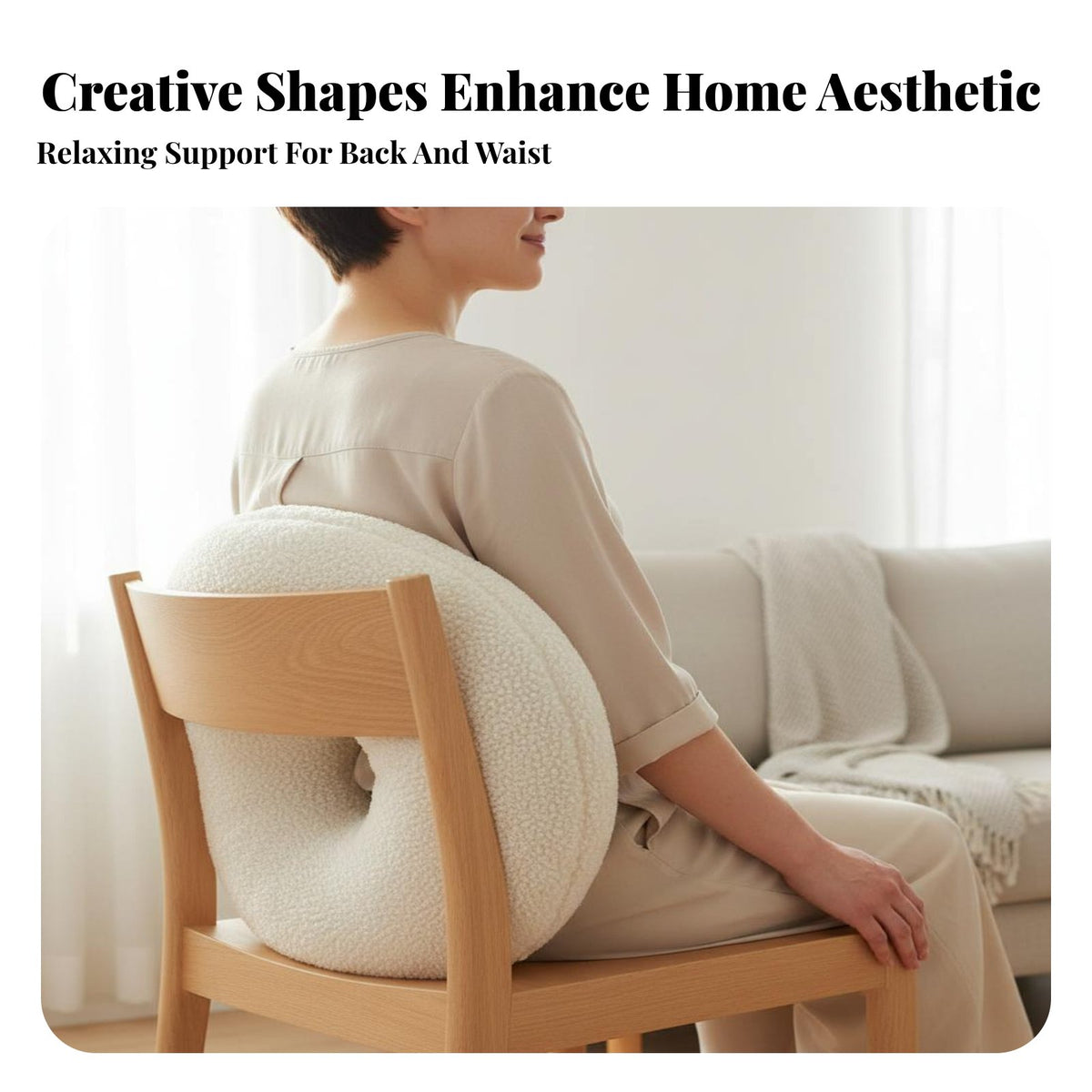 Nordic Design Sherpa Fleece Pillow Soft and Luxurious Texture Irregular Shaped Cushion Machine Washable for Homeowners, Adults, Bedroom, Bed