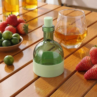 Soft Drinks Chiller with Food Grade Silicone Ice Ball Tray for Home Bar, Easy Release Two-Piece Bottle Style Ice Trays