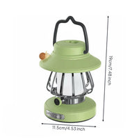 Stepless Dimming Retro Camping Lantern 3 Color Temperatures Rechargeable Tent Light Brightness Memory Handheld LED Lantern Adorable Snail Decor for Emergency