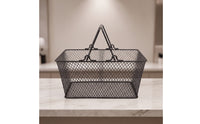 Metal Wire Shopping Basket Compact Wire Shopping Basket Heavy-Duty for Countertop Organization