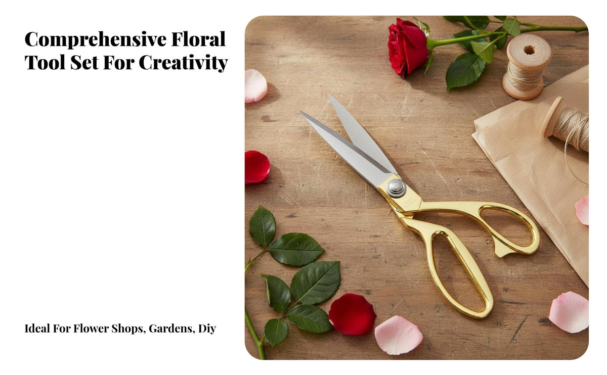Flower Shop Supplies Complete Kit Florist Tool Assortment Lightweight Cutter DIY Flower Craft Tools for Florists, Hobbyists, Event Venue, Home Decor