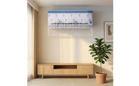 Swan Pattern Wall-Mounted Air Conditioner Cover Scalloped Border Decorative Air Cooling Cover Diaphanous Mesh Wind-Blocking Curtain Crown Embroidery