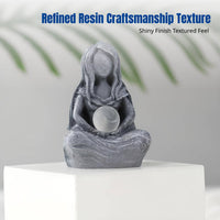Resin Moon Deity Statue, Creative Handmade Figurine, Minimalist Decor for Garden, Courtyard, Home
