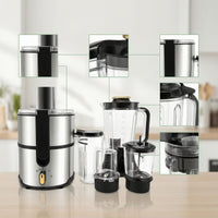 Multifunction Juicer Stainless Steel 4-in-1 Food Processor Juicer with Blending Jar 800W Electric Food Chopper High Speed