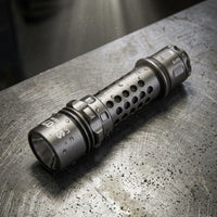 Perforated Grip LED Flashlight Protective Bezel Flashlight Textured Hand Torch Rugged for Outdoor Use