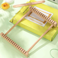 2 Pieces Beech Wood Children's Wooden Weaving Loom Slotted Crossbars Wooden Weaving Loom Compact Craft Tool Lightweight