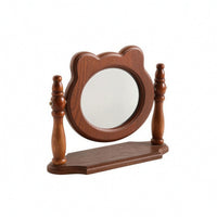 Freestanding Desk Mirror Compact Wooden Vanity Mirror Modern for Bedroom