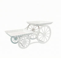 White Cycle Dessert Stand Metal-Style 2-Tier Dessert Stand Stable Tabletop Display Lightweight-Looking