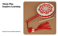 Handled Fan Drum Develops Rhythm & Creativity Dance Prop Easy to Play for Home