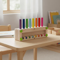 Hand-Eye Coordination Color Matching Game Early Education Caterpillar Color Sorting Toy Sturdy Wood Memory Bead Game Polished Polished for Preschoolers