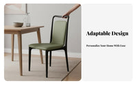 Nordic design aesthetic Upholstered Chair with Curved Backrest Minimalist Design Upholstered Wooden Side Chair sturdy Wood Frame Home Furnishing Easy Assembly for householders, Interior Designers, Restaurant Owners, Dining Room, Study
