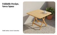 Space Saving Solid Fir Wood Table Multi-Purpose Wooden Folding Table Multifunctional Collapsible Study Desk Installation-No-Assembly for Apartment Dwellers, Distant Workers, Home Office, Living Room, Balcony, Outdoor