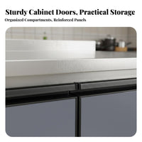 Stainless Steel Kitchen Cabinet Storage Foundation Utility Cabinet Easy to Clean Freestanding Design Suitable for Apartment Dwellers Homeowners Home Utility Room Garage