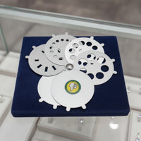 4 Pieces Gemstone Sorting Gauge Compact Gemstone Gauge with Metal Cards Circular for Jewelers, Jewelry Workshop, Bench Work