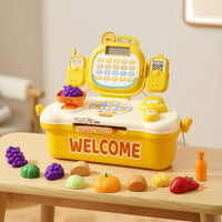 Checkout Toy with Suitcase Case Portable Playset Interactive for Children