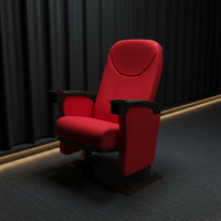 Multimedia Conference Seat Built-in Cup Holder Lecture Chair with Writing Metal Frame Folding Theater Seat with Cupholder