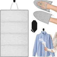 3-Piece Ironing Board Cover Set with Glove and Hook, Foldable for Travel