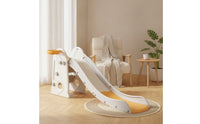 Foldable Indoor Toddler Slide Easy to Climb Toddler Playset with Basketball Hoop Freestanding Slide with Basketball Hoop Plastic for Toddlers, Children