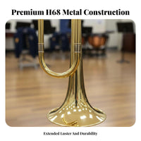 Loud Clear Tone School Band Bugle Easy to Play Bugle Brass Instrument Bright and Powerful Sound Alert Brass Instrument Lightweight for Beginners, Musicians, Performances, Ceremonies, Music Practice, Festivals
