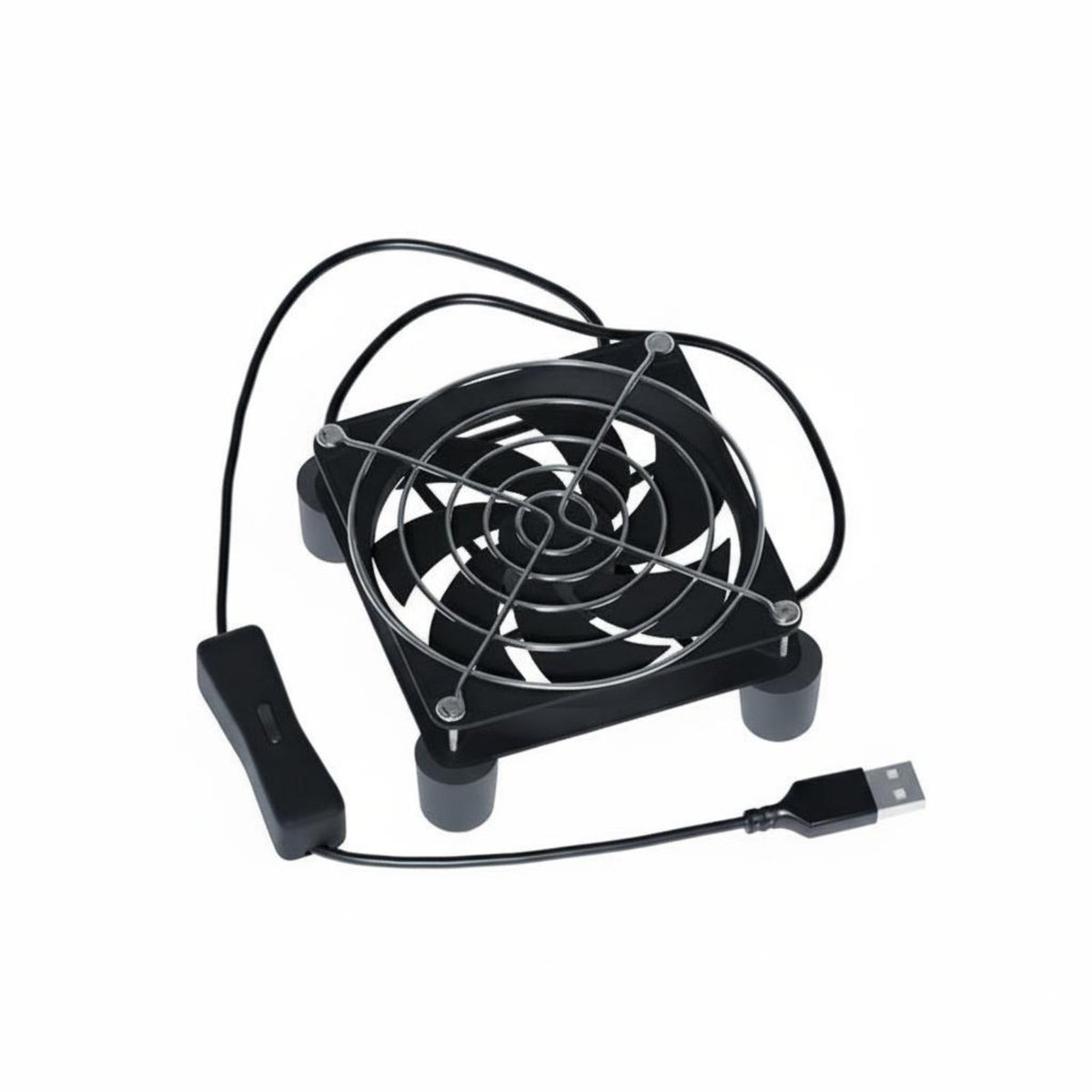 Quiet Operation Set-Top Box Cooling Stand Powerful Airflow USB Cooling Fan Shock Absorbing Pads for Desktop