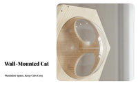 Solid Wood Hexagonal Cat Condo Natural Material Wall Mounted Cat Hexagon Long-Lasting for Pet Owners, Apartment Dwellers, Indoors, Living Room, Bedroom