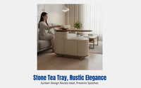 Mobile Tea Cart, Rotating Tea Table, Modern Side Cabinet for Living Room