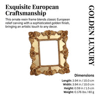 Photo Frame Vintage Design for Home Decor, Ornate European Style with Embossed Relief Detail