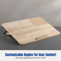 Reading Stand, Adjustable Wooden Book Rack, Ergonomic Writing Board, Posture Support for Students, Adults, Educators