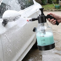 Spray Bottle Pressure Sprayer for Car Cleaning and Car Wash, Manual Pump Sprayer for Car Foam, 2L Hand Pump Action with Flat Base, 2 Types Nozzle