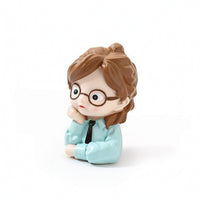 Cute Girl Piggy Bank Adorable Cartoon Piggy Bank Sculpted Ornament Practical for Bedroom