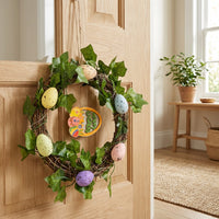 Easter Egg String Illumination 8 Flashing Modes LED Egg Wreath Remote Control LED Easter Lights for Families, Crafters, Wall Decor, Table Centerpiece
