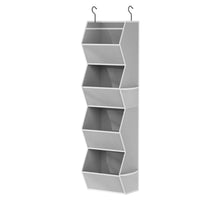 Mesh Side Pockets Hanging Closet Organizer Collapsible Material Wardrobe Organizer Space-Saving Foldable Wardrobe Shelves Sturdy Metal Hooks for Bedroom, Dorm Room, Nursery, RV